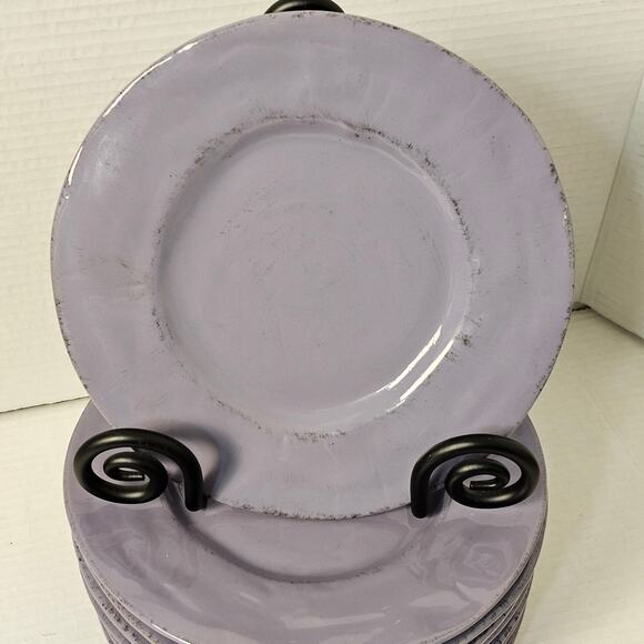 Pier 1 Nuevo Organic‎ Italy Viola Purple Dinner Plates lot of 2 - Picture 1 of 4